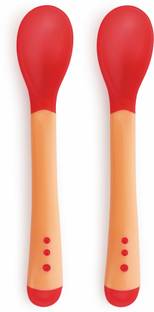 Beebaby Heat Sensitive Colour Changing Soft Spoon for Feeding Baby. BPA Free. Set of 2  - Handle - Plastic, Tip - Silicone