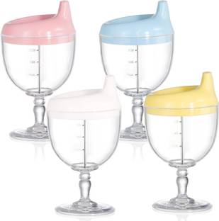 Muma's Love Glass Sippy Cup Mug with Lid Milk Bottles for Toddlers over 8 Months  - Plastic Goblet cup