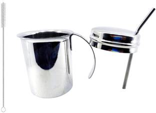 TheRayStore 2-in-1 Baby Sipper Stainless Steel | Dust-Proof Lid Tumbler with Handle & Brush  - Stainless Steel