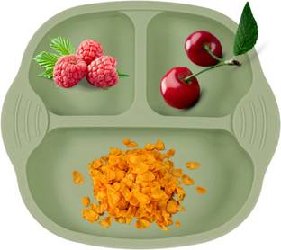 UniKart Self-Feeding Baby Dish With Suction Cups,Toddler Plates, Microwave | Oven Safe  - Silicone