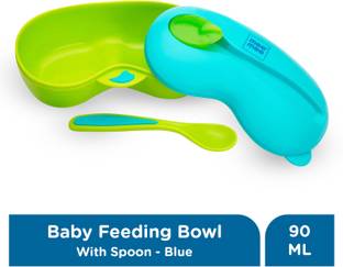 MeeMee Tight Feeding Bowl With Spoon (Blue)  - Polypropylene Plastic