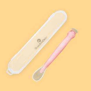 StarAndDaisy Silicone Spoon for Baby and Kids Microwave Dishwasher BPA Free Safe-(Light Pink)  - Silicon