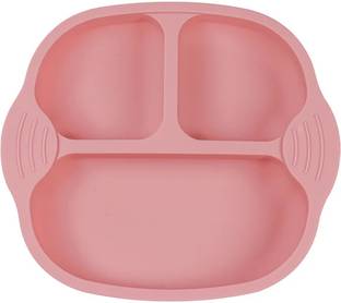 Lellow Self-Feeding Baby Dish With Suction Cups,Toddler Plates, Microwave & Oven Safe  - Silicone