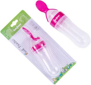 baybee Baby Silicone Food Feeder,Anti-Colic & BPA Free Squeeze Feeder Bottle With Spoon  - Silicone
