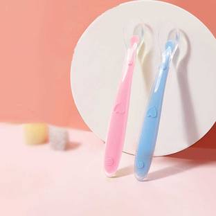 Saraswati kart Soft tip Silicon Spoons for Baby Feeding ,First Stage Spoons for Babies  - Silicone