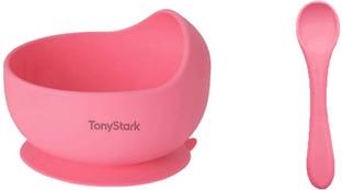 TONY STARK Silicone Baby Feeding Bowl & Spoon Set,Suction Baby Bowl &Soft Spoon for Toddler  - Silicone