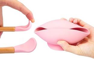 DANSR Food Grade Silicone Suction Cup Bowl & Wooden Spoon  - SILICONE