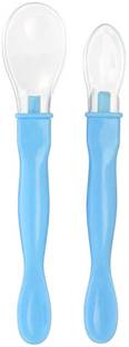 1st Step Dual Ended Soft Silicone Tip BPA Free Baby Feeding Spoon Set Pack of 2  - Silicone, Polypropylene