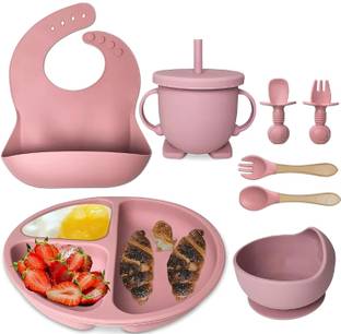 KPTON Silicone Baby Feeding Set | Complete 8-Piece Baby Led Weaning Set  - Silicone