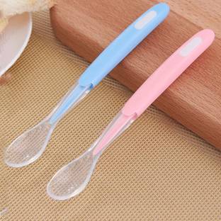 LittleUp Soft tip Silicon Spoons for Baby Feeding ,First Stage Spoons for Babies  - Silicone