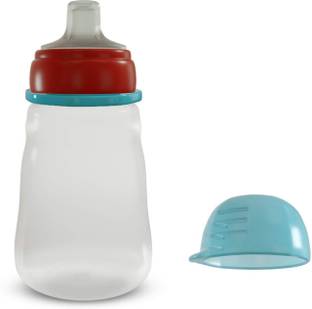 baybee Baby Wide Silicone Squeeze Feeder Feeding Bottle for Kids Silicone Blue (150ML)  - Silicone