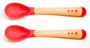 BABY BLOCKS Heat Sensitive Baby Feeding Spoon|Food Grade|Color changing Soft Tip|Pack of 2  - Silicone