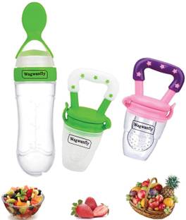Wagwanfly Food Grade BPA Free Liquid Soft New Born baby Spoon Food Feeder And Fruit Feeder  - Silicon