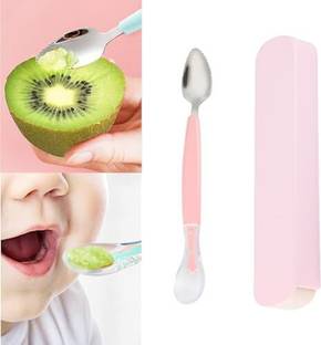 Sproutspoon Double Head 2 In 1 Silicone Baby Soft Tip Spoon & Stainless Steel  - Silicone, stainless steel