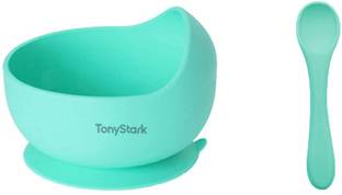 TONY STARK Silicone Baby Feeding Bowl & Spoon Set,Suction Baby Bowl &Soft Spoon for Toddler  - Silicone