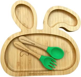 @littlecherrymom "BUNNY BAMBOO SUCTION PLATE (with fork and spoon) "  - Bamboo