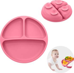 TONY STARK Silicone Suction Plate, 4 Strong Suction Cups for Baby,Kids,Toddler for Feeding  - Silicone