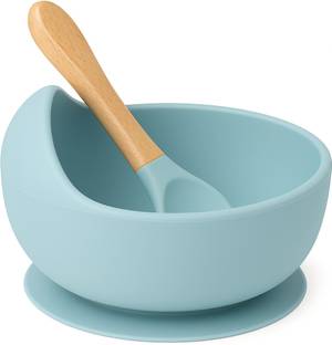 Foxin Baby Feeding Bowl Set | Silicone Suction Bowl & Spoon for Kids  - Food Grade Silicone