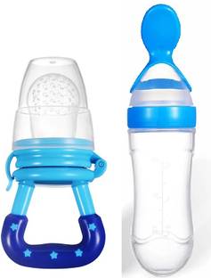 HM POINT Fruit Feeder Nibbler Nipples Pacifier Bottles for Babies Teether  - Food Grade Plastic, Silicone