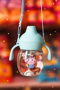 Smiley mia Baby Sipper/Sippy Cup 340ml, Anti-Spill Design |Soft Silicone Spout & Straw, 6m+