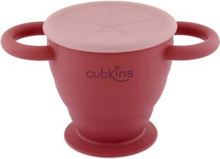 Cubkins Snack Cup for Baby, Infant, Toddler | BPA Free & Collapsible (6 Months+)  - Silicone