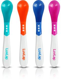 LuvLap Heat Sensitive Baby Feeding Spoon Set of 4, BPA Free material  - Hard silicon