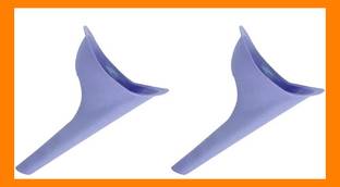 BZILO Pack of 2 Silicone Stand And Pee Urination Device For Women Color May Vary C38 Reusable Female Urination Device