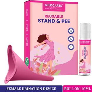 Mildcares Reusable Stand and Pee with Cramp Relief Roll On 10ml Reusable Female Urination Device
