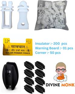divine Monk insulator for fence kit (200 insulator , 50 corner , warning board )) Polypropylene Fence Post