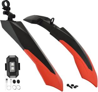 ABC AMOL BICYCLE COMPONENTS Front& Rear Mudguard With Iron Fitting With Cycle Helmet/Rear Light Full Length Front & Rear Fender