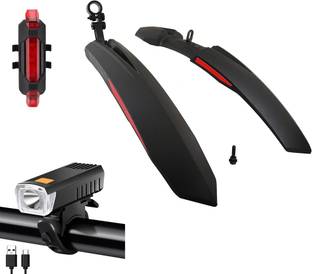 ABC AMOL BICYCLE COMPONENTS Front& Rear Mudguard With Iron Fitting With Cycle Front & Rear Light Full Length Front & Rear Fender