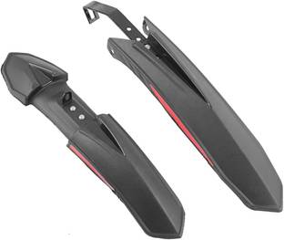 BYKING Bicycle Front & Rear Mudguard with Long Patti Dual Tone, Red Black Full Length Front & Rear Fender
