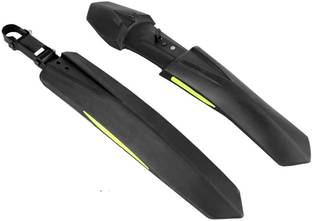 BYKING Bicycle Front & Rear Mudguard with Iron Fitting Dual Tone, Black Green Full Length Front & Rear Fender