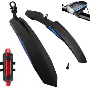 ABC AMOL BICYCLE COMPONENTS Front & Rear Mudguard With Iron Fitting With Cycle Front & Rear Light Full Length Front & Rear Fender