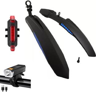 ABC AMOL BICYCLE COMPONENTS Front& Rear Mudguard With Iron Fitting With Cycle Front & Rear Light Full Length Front & Rear Fender