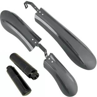 NSV Front & Rear Fat tyre Bicycle Mudguard With Cycle Side Footrest Black Full Length Front & Rear Fender