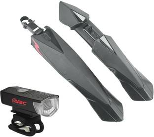 ABC AMOL BICYCLE COMPONENTS Front & Rear Mudguard Dual Tone with Iron Fitting & with Cycle Light Full Length Front & Rear Fender