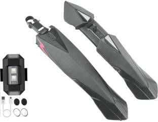ABC AMOL BICYCLE COMPONENTS Front& Rear Mudguard With Iron Fitting With Cycle Helmet/Rear Light Full Length Front & Rear Fender