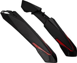 ShreNik Cycle Mudguard 26-29 Inch Bicycle Fender MTB Reflective Tape Red Caliper Fitting Clip-on Front & Rear Fender