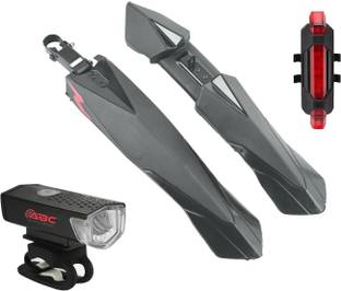 ABC AMOL BICYCLE COMPONENTS Front & Rear Mudguard Dual Tone & with Premium Cycle Front & Rear Light Full Length Front & Rear Fender