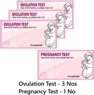 PregaPath One step Rapid LH urine Test|1 preg kit & 3 Ovulation Kit