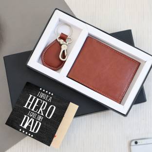 TIED RIBBONS Father Day Special Gift Item for Dad from Son Daughter Wallet Keychain and Card Assorted Gift Box