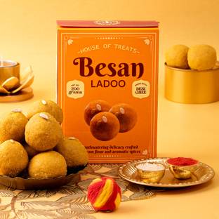 HyperFoods Bhai Dooj Gift Box Besan Laddu 200 Grams Sweets Gift Box Paper Gift Box