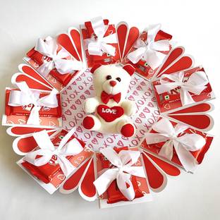 Chandrans Creation White Teddy Birthday Chocolate Explosion Box Paper Gift Box