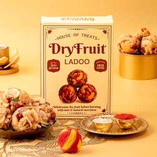HyperFoods Bhai Dooj Gifts Dry Fruits Laddu 200 Grams Sweets Gift Box Paper Gift Box