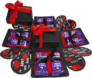 US IDEAL CRAFT Explosion Box, Birthday Gift (8 Chocolate & Zigzag Photo Folder Box) Paper Gift Box
