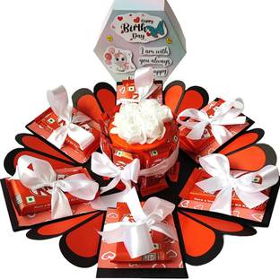 Chandrans Creation Six Hand Birthday Chocolate Explosion Box Paper, Carbon Steel Gift Box