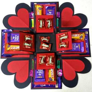 Chandrans Creation 3 Layer Multi Chocolate Explosion Box Paper Gift Box