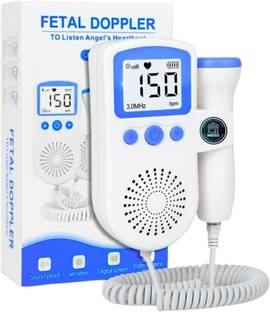 MDSS Fetal Doppler Handheld Fetal Heartbeat Monitor with LCD Display White Fetal Doppler