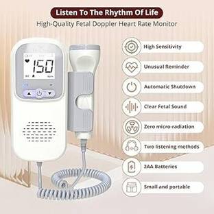 LIFE CHECK Heart Rate Monitor, Home and Clinic,Radiation-Free Doppler White Fetal Doppler